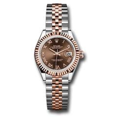 Đồng hồ Rolex Steel & Everose Gold Rolesor Lady-Datejust Fluted Bezel Chocolate Roman Dial Jubilee Bracelet 279171 chorj 28mm