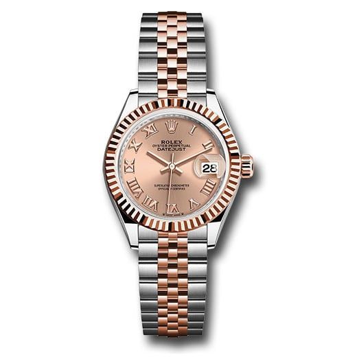 Đồng hồ Rolex Everose Rolesor Lady-Datejust Fluted Bezel Rosé Roman Dial Jubilee Bracelet 279171 rsrj 28mm