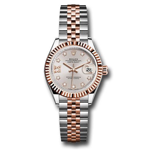 Đồng hồ Rolex Steel & Everose Gold Rolesor Lady-Datejust Fluted Bezel Sundust Diamond Star Dial Jubilee Bracelet 279171 su9dix8dj 28mm