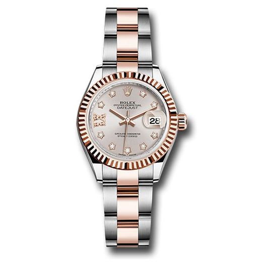Đồng hồ Rolex Steel & Everose Gold Rolesor Lady-Datejust Fluted Bezel Sundust Diamond Star Dial Oyster Bracelet 279171 su9dix8do 28mm
