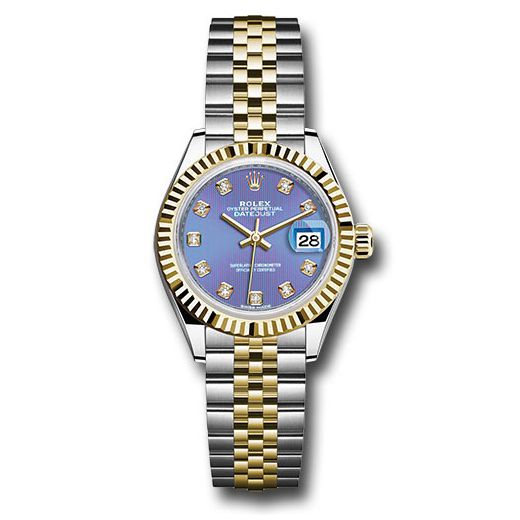 Đồng hồ Rolex Steel & Yellow Gold Rolesor Lady-Datejust Fluted Bezel Lavender Diamond Dial Jubilee Bracelet 279173 ldj 28mm