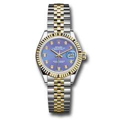 Đồng hồ Rolex Steel & Yellow Gold Rolesor Lady-Datejust Fluted Bezel Lavender Diamond Dial Jubilee Bracelet 279173 ldj 28mm