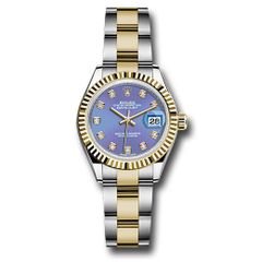 Đồng hồ Rolex Steel & Yellow Gold Rolesor Lady-Datejust Fluted Bezel Lavender Diamond Dial Oyster Bracelet 279173 ldo 28mm