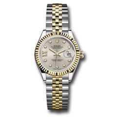 Đồng hồ Rolex Steel & Yellow Gold Rolesor Lady-Datejust Fluted Bezel Silver Diamond Star Dial Jubilee Bracelet 279173 s9dix8dj 28mm