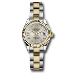 Đồng hồ Rolex Steel & Yellow Gold Rolesor Lady-Datejust Fluted Bezel Silver Diamond Star Dial Oyster Bracelet 279173 s9dix8do 28mm