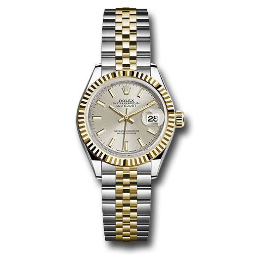 Đồng hồ Rolex Steel & Yellow Gold Rolesor Lady-Datejust Fluted Bezel Silver Index Dial Jubilee Bracelet 279173 sij 28mm