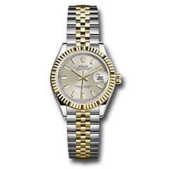 Đồng hồ Rolex Steel & Yellow Gold Rolesor Lady-Datejust Fluted Bezel Silver Index Dial Jubilee Bracelet 279173 sij 28mm