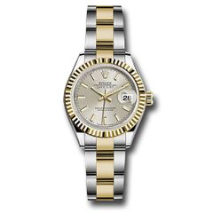 Đồng hồ Rolex Steel & Yellow Gold Rolesor Lady-Datejust Fluted Bezel Silver Index Dial Oyster Bracelet 279173 sio 28mm