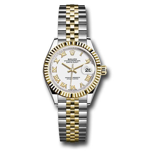 Đồng hồ Rolex Steel & Yellow Gold Rolesor Lady-Datejust Fluted Bezel White Roman Dial Jubilee Bracelet 279173 wrj 28mm