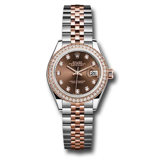 Đồng hồ Rolex Steel & Everose Gold Rolesor Lady-Datejust Diamond Bezel Chocolate Diamond Dial Jubilee Bracelet 279381RBR chodj 28mm