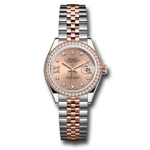Đồng hồ Rolex Everose Rolesor Lady-Datejust Diamond Bezel Rosé Star Diamond Roman 9 Dial Jubilee Bracelet 279381rbr rs9dix8dj 28mm