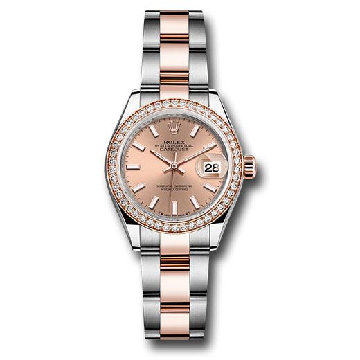 Đồng hồ Rolex Everose Rolesor Lady-Datejust Diamond Bezel Rosé Index Dial Oyster Bracelet 279381rbr rsio 28mm
