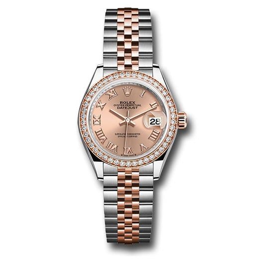 Đồng hồ Rolex Everose Rolesor Lady-Datejust Diamond Bezel Rosé Roman Dial Jubilee Bracelet 279381rbr rsrj 28mm