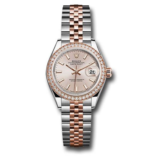 Đồng hồ Rolex Steel & Everose Gold Rolesor Lady-Datejust Diamond Bezel Sundust Index Dial Jubilee Bracelet 279381RBR suij 28mm