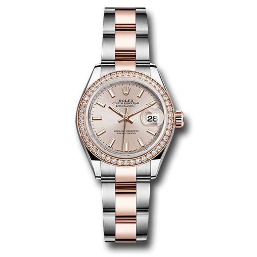 Đồng hồ Rolex Steel & Everose Gold Rolesor Lady-Datejust Diamond Bezel Sundust Index Dial Oyster Bracelet 279381RBR suio 28mm