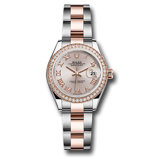 Đồng hồ Rolex Steel & Everose Gold Rolesor Lady-Datejust Diamond Bezel Sundust Roman Dial Oyster Bracelet 279381RBR suro 28mm