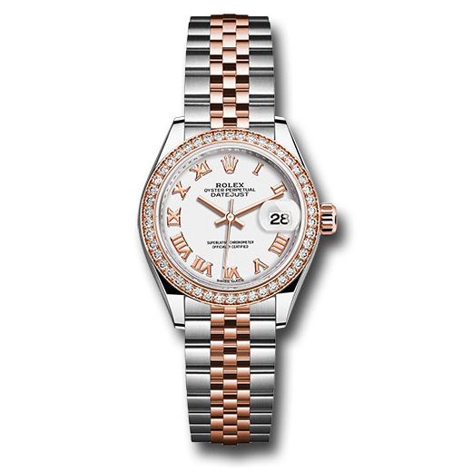 Đồng hồ Rolex Steel & Everose Gold Rolesor Lady-Datejust Diamond Bezel White Roman Dial Jubilee Bracelet 279381RBR wrj 28mm