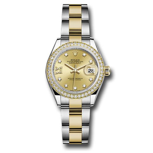 Đồng hồ Rolex Steel & Yellow Gold Rolesor Lady-Datejust Diamond Bezel Champagne Diamond Star Dial Oyster Bracelet 279383RBR ch9dix8do 28mm