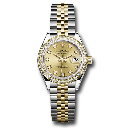 Đồng hồ Rolex Steel & Yellow Gold Rolesor Lady-Datejust Diamond Bezel Champagne Diamond Dial Jubilee Bracelet 279383RBR chdj 28mm