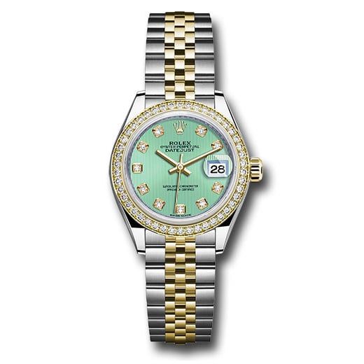 Đồng hồ Rolex Steel & Yellow Gold Rolesor Lady-Datejust Diamond Bezel Mint Green Diamond Dial Jubilee Bracelet 279383RBR mgdj 28mm