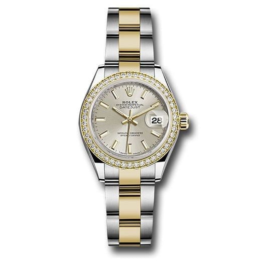Đồng hồ Rolex Steel & Yellow Gold Rolesor Lady-Datejust Diamond Bezel Silver Index Dial Oyster Bracelet 279383RBR sio 28mm