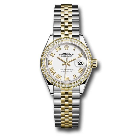 Đồng hồ Rolex Steel & Yellow Gold Rolesor Lady-Datejust Diamond Bezel White Roman Dial Jubilee Bracelet 279383RBR wrj 28mm