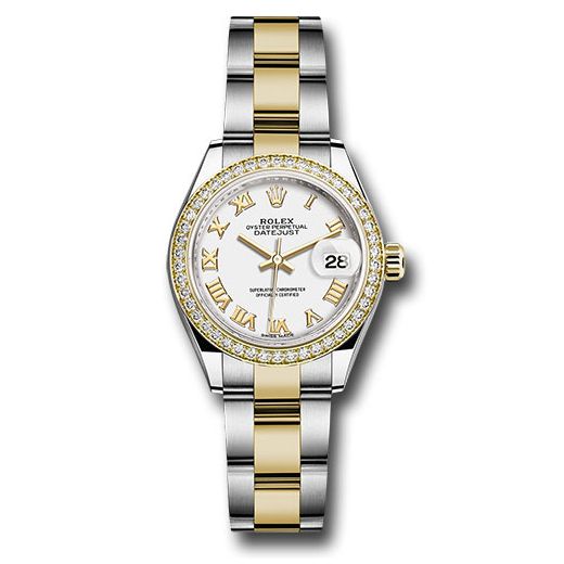 Đồng hồ Rolex Steel & Yellow Gold Rolesor Lady-Datejust Diamond Bezel White Roman Dial Oyster Bracelet 279383RBR wro 28mm