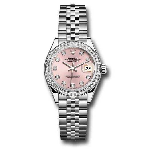 Đồng hồ Rolex Steel & White Gold Rolesor Lady-Datejust 44 Diamond Bezel Pink Diamond Dial Jubilee Bracelet 279384RBR pdj 28mm