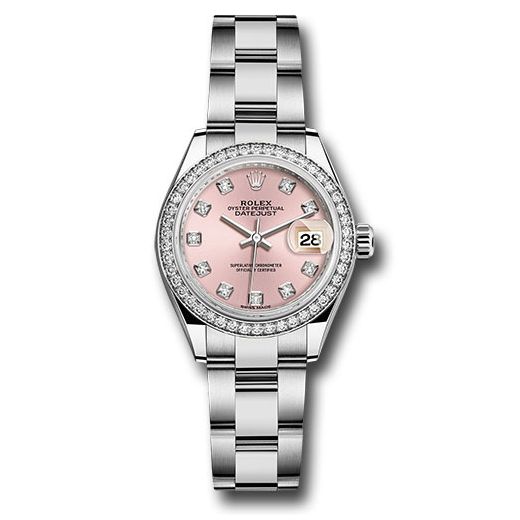 Đồng hồ Rolex Steel & White Gold Rolesor Lady-Datejust 44 Diamond Bezel Pink Diamond Dial Oyster Bracelet 279384RBR pdo 28mm
