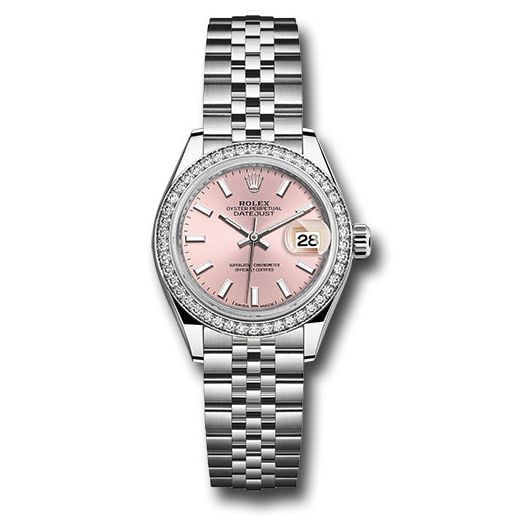 Đồng hồ Rolex Steel & White Gold Rolesor Lady-Datejust 44 Diamond Bezel Pink Index Dial Jubilee Bracelet 279384RBR pij 28mm