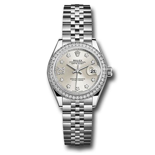 Đồng hồ Rolex Steel & White Gold Rolesor Lady-Datejust 44 Diamond Bezel Silver Diamond Star Dial Jubilee Bracelet 279384RBR s9dix8dj 28mm