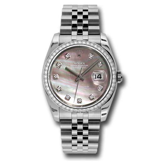 Đồng hồ Rolex Steel & White Gold Datejust 52 Diamond Bezel Dark Mother-Of-Pearl Diamond Dial Jubilee Bracelet 116244 dkmdj 36mm