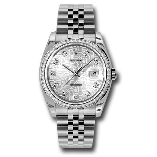 Đồng hồ Rolex Steel & White Gold Datejust 52 Diamond Bezel Silver Jubilee Diamond Dial Jubilee Bracelet 116244 sjdj 36mm