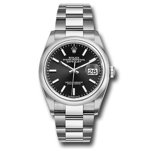 Đồng hồ Rolex Steel Datejust Domed Bezel Black Index Dial Oyster Bracelet 126200 bkio 36mm