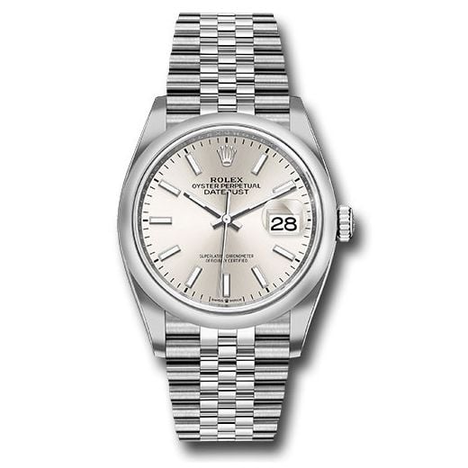 Đồng hồ Rolex Steel Datejust Domed Bezel Silver Index Dial Jubilee Bracelet 126200 sij 36mm