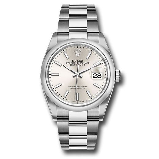 Đồng hồ Rolex Steel Datejust Domed Bezel Silver Index Dial Oyster Bracelet 126200 sio 36mm