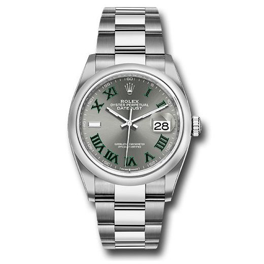 Đồng hồ Rolex Oystersteel Datejust Domed Bezel Slate Roman Dial Oyster Bracelet 126200 slgro 36mm