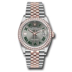 Đồng hồ Rolex Everose Rolesor Datejust Diamond Bezel Slate Roman Dial Jubilee Bracelet 126281rbr slgrj 36mm