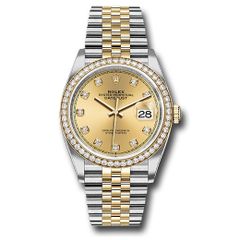 Đồng hồ Rolex Steel & Yellow Gold Rolesor Datejust Yellow Diamond Bezel Champagne Diamond Dial Jubilee Bracelet 126283RBR chdj 36mm