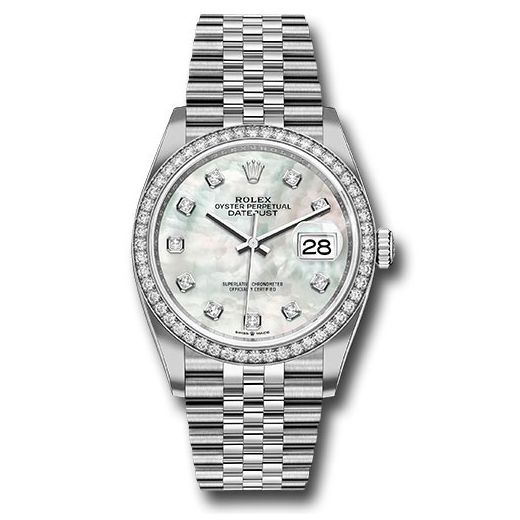 Đồng hồ Rolex Steel Datejust Diamond Bezel Mother-of-Pearl Diamond Dial Jubilee Bracelet 126284RBR mdj 36mm
