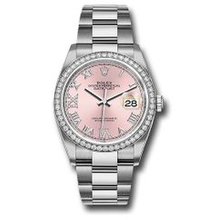 Đồng hồ Rolex Steel Datejust Diamond Bezel Pink Diamond Roman VI & IX Dial Oyster Bracelet 126284RBR pdr69o 36mm