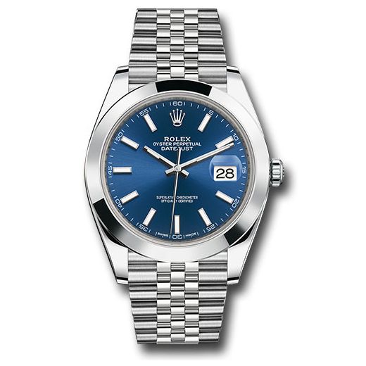 Đồng hồ Rolex Steel Datejust Smooth Bezel Blue Index Dial Jubilee Bracelet 126300 Blij 41mm