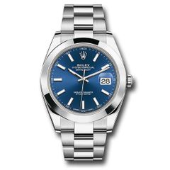 Đồng hồ Rolex Steel Datejust Smooth Bezel Blue Index Dial Oyster Bracelet 126300 Blio 41mm