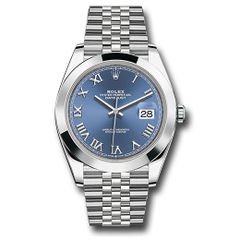 Đồng hồ Rolex Steel Datejust Smooth Bezel Blue Roman Dial Jubilee Bracelet 126300 blrj 41mm