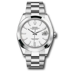 Đồng hồ Rolex Steel Datejust Smooth Bezel White Index Dial Oyster Bracelet 126300 wio 41mm