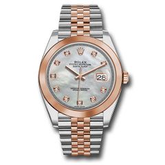 Đồng hồ Rolex Steel & Everose Gold Rolesor Datejust Smooth Bezel Mother-of-Pearl Diamond Dial Jubilee Bracelet 126301 mdj 41mm