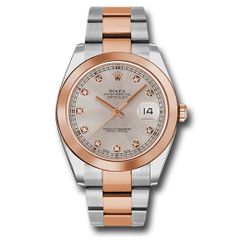 Đồng hồ Rolex Steel & Everose Rolesor Datejust Smooth Bezel Sundust Diamond Dial Oyster Bracelet 126301 sudo 41mm