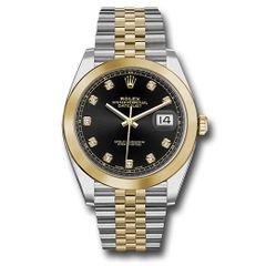 Đồng hồ Rolex Steel & Yellow Gold Rolesor Datejust Smooth Bezel Black Diamond Dial Jubilee Bracelet 126303 bkdj 41mm