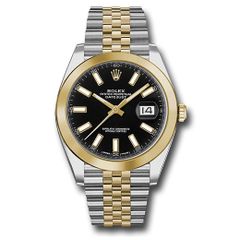Đồng hồ Rolex Steel & Yellow Gold Rolesor Datejust Smooth Bezel Black Index Dial Jubilee Bracelet 126303 bkij 41mm