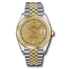 Đồng hồ Rolex Steel & Yellow Gold Rolesor Datejust Smooth Bezel Champagne Diamond Dial Jubilee Bracelet 126303 chdj 41mm